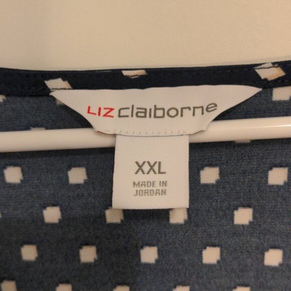 NWT Liz Claiborne XXL Polka Dot 2-Pack Faux Wrap Blouse Bundle - Picture 5 of 12